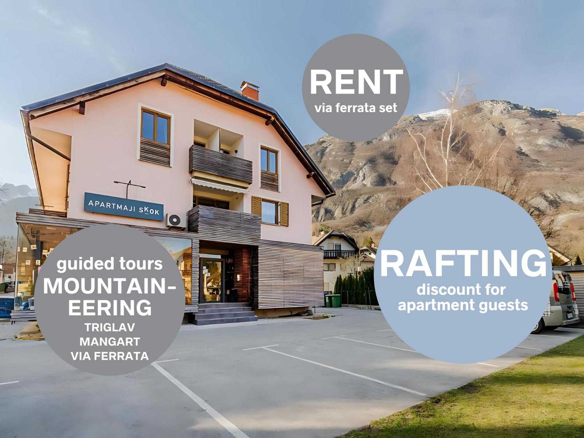 Apartments Skok With Rafting And Free Parking Бовец Екстериор снимка
